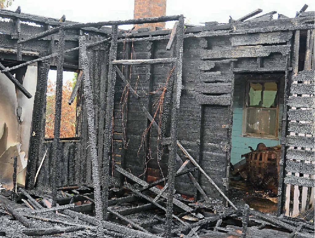 EMPTY HOUSE IN FLAMES: What is left of the abandoned house on Glen Rd. EMPTY HOUSE IN FLAMES: What is left of the abandoned house on Glen Rd.
